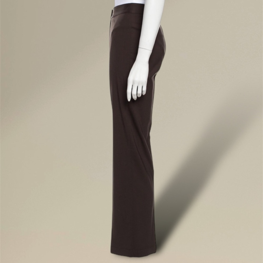 Burberry London Brown Straight Leg Tailored Trousers Wool Blend Buttoned Sz 6 - Picture 14 of 16